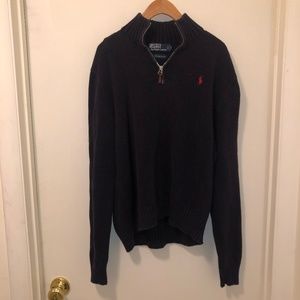 navy blue polo collared sweater
